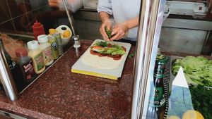 Wrap being made at Cigköftem - Karl Marx in Berlin