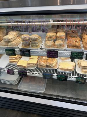 notice: vegan biscuits! (chorizo and sausage)  at Ash Coffee in Atlanta