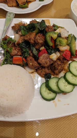 Thai Basil 'chicken' at Chay Restaurant in Falls Church