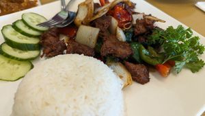 Thai basil 'chicken' -- really like this at Chay Restaurant in Falls Church