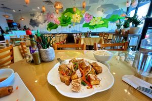 M8. Fried lemongrass tofu  at Chay Restaurant in Falls Church