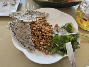Vegan clam dip w/ sesame crackers  at Chay Restaurant in Falls Church