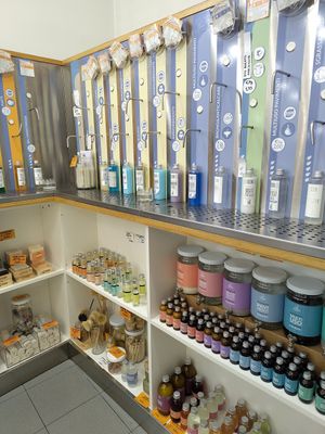 Tap station with soap and washing concentrate at Negozio Leggero   in Turin