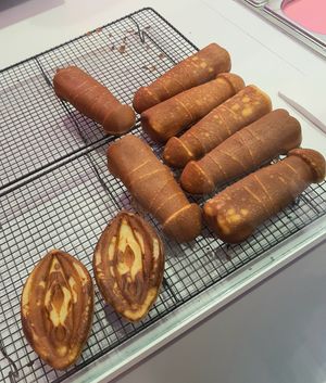 Freshly baked waffles: Kikette (left) and Kiki (right) at MYKIKI in Melbourne