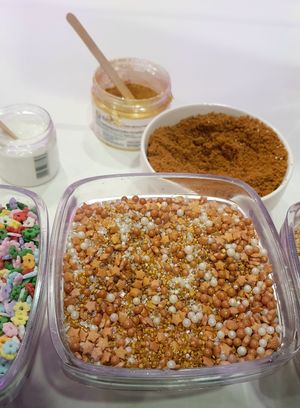 Toppings - close-up of gold sprinkles at MYKIKI in Melbourne