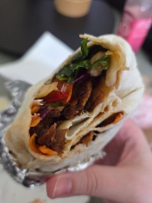 Mushroom wrap. Lots of flavours and generously filled at The Green Goose in Glasgow