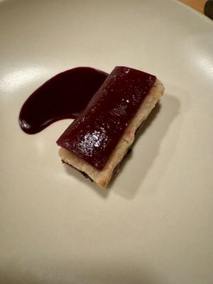 Beet noodle lasagne  at Cook Weaver in Seattle