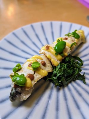 Tempura asparagus at Cook Weaver in Seattle