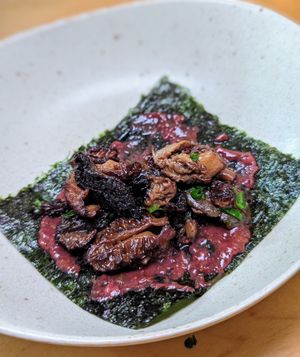 Sauteed morels at Cook Weaver in Seattle