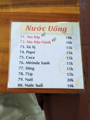 Drinks menu at Kiều Đàm in Ho Chi Minh City