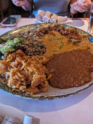 Vegan sampler at Enjera in Arlington