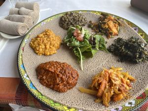 Veggie platter   at Enjera in Arlington