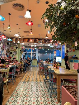 inside the restaurant at DXB - Comptoir Libanais in Dubai
