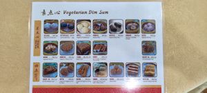 Pictorial display of vegetarian dim sum choices at Kok Thai Restaurant Ipoh in Ipoh
