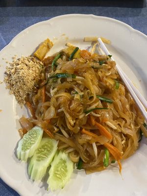 Tofu pad Thai with no egg (80 bhat)  at The Kitchen by Matoy in Krabi