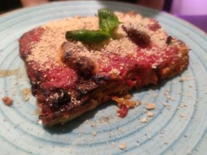 Lasagne at Meow Pizzeria Verde in Innsbruck