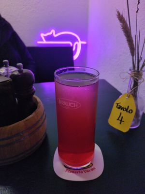 Dragon fruit Thai Iced Tea at Meow Pizzeria Verde in Innsbruck