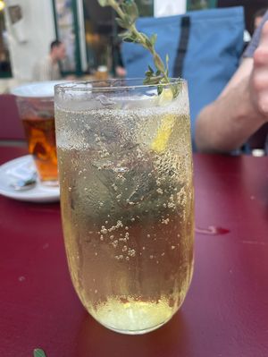 Homemade thyme lemonade  at Meow Pizzeria Verde in Innsbruck