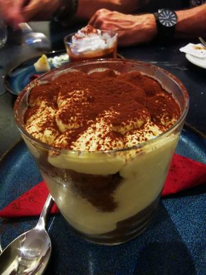 tiramisu at Meow Pizzeria Verde in Innsbruck