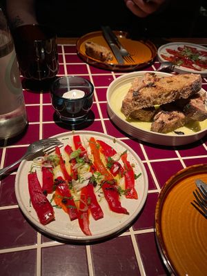 Roasted red peppers at Decimo in London