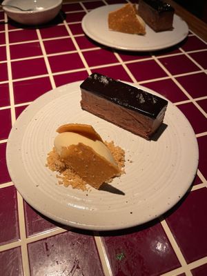 Chocolate mousse and ice cream at Decimo in London