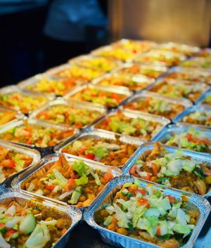 Vegetables samosa chaat ( vegan) at Raj Punjabi Kitchen in Northampton