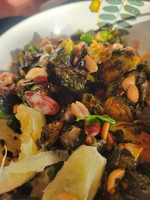 Vegan Brussels Sprouts are big nom! 😋 at South G Kitchen in Arcata