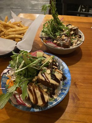 Yogi bowl and fries!   at South G Kitchen in Arcata