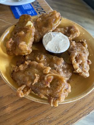 Fried Pickles with Vegan Ranch  at The Good Home in Pegasus