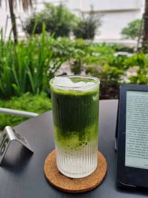 Matcha coconut water. at Plantiful  in Bangkok