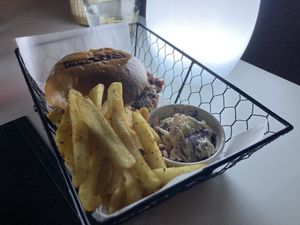 Double smashed burgerr  at Replika in Dubai