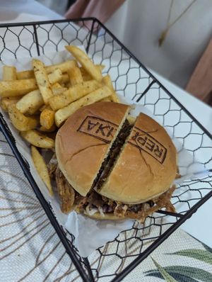 Texas burger at Replika in Dubai