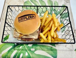 BBQ Texas burger  at Replika in Dubai