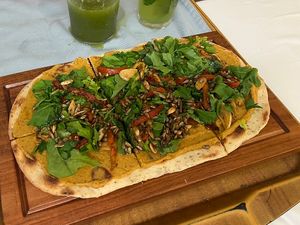 Flat bread  at Fresco's Tulum in Tulum