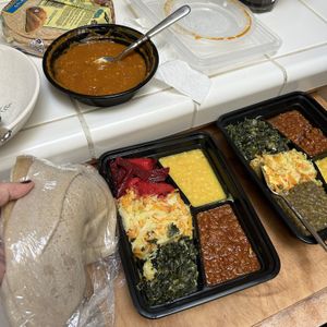 Vegan Combo plate for 2. Generously served 3    at Gursha Ethiopian Cuisine in Roseville