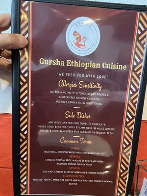   at Gursha Ethiopian Cuisine in Roseville