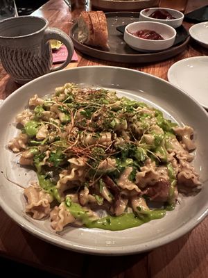 Mushroom pasta  at Watershed Distillery in Columbus