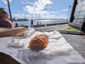 Vegan ham and cheese croissant at Lynch's Hub in Newcastle
