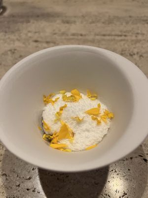 Sake flower ice dessert  at Embers in Taipei
