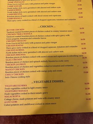 Vegetable Masala  at India Gate Restaurant & Bar in Dunedin