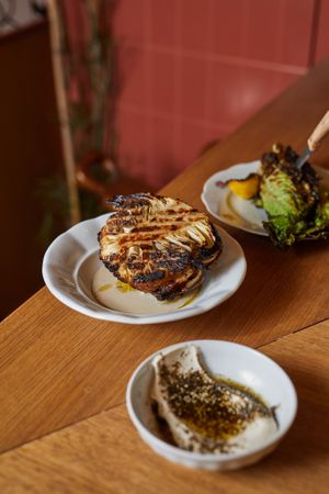 Grilled cauliflower at Goli Restaurant in Budapest