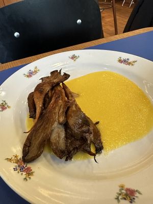 Mushrooms with polentaa  at Goli Restaurant in Budapest