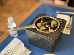 Smoke and olives oil  at Goli Restaurant in Budapest