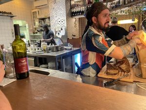 The kitchen area  at Goli Restaurant in Budapest