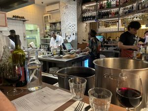 The kitchen   at Goli Restaurant in Budapest