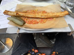 Mushroom potato cigar  at Goli Restaurant in Budapest