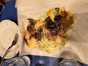 Potatoes with tzatziki sauce at Goli Restaurant in Budapest