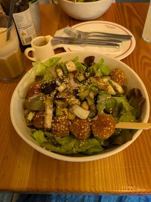 Falafel salad at Vicky Coffee - Victoria Central in Gozo