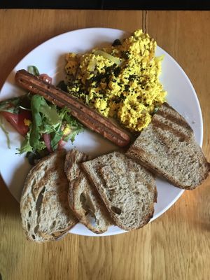 scrambled tofu   at Moment in Prague