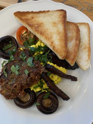 Scramble tofu breakfast   at Moment in Prague